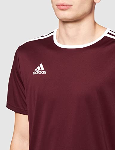 adidas Entrada 94 Camiseta de Fútbol para Hombre de Cuello Redondo en Contraste, Marrón (Maroon/White), XL