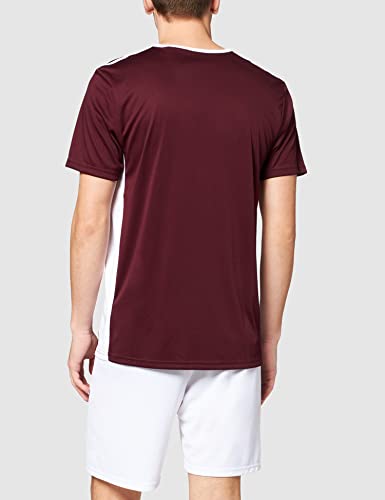 adidas Entrada 94 Camiseta de Fútbol para Hombre de Cuello Redondo en Contraste, Marrón (Maroon/White), XL