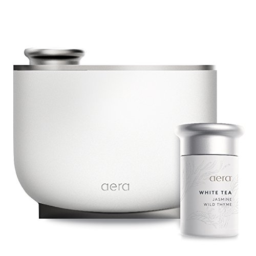 AERA té blanco perfumado fragancias para el hogar, hipoalergénico fórmula con notas de té blanco, jazmín, tomillo - horario usando la aplicación con smart 2.0 difusores