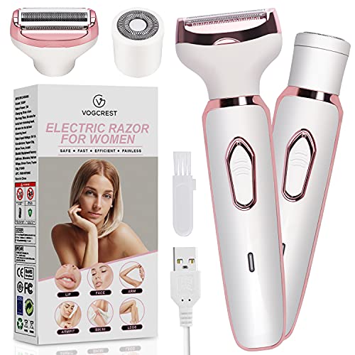 Afeitadora Mujer Eléctrica Para , Rostro, Cuerpo y Pubis . Rasuradora mujer indolora 2 en 1 con 3 cuchillas de acero inoxidable y cabezal flotante. Afeitadora femenina inalámbrica recargable.