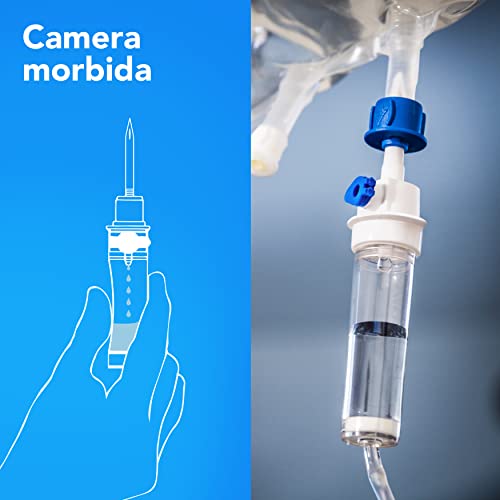 AIESI® Set de perfusion venoso desechable sin látex estéril con conexión luer lock sin agujas HOSPISET (Paquete de 25 piezas)