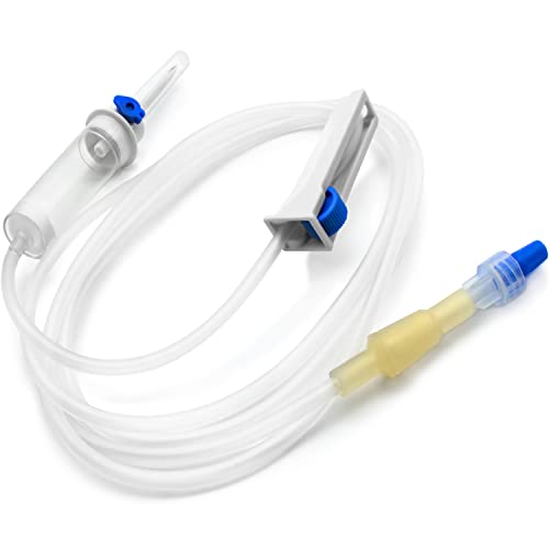 AIESI® Set de perfusion venoso desechable sin látex estéril con conexión luer lock sin agujas HOSPISET (Paquete de 25 piezas)