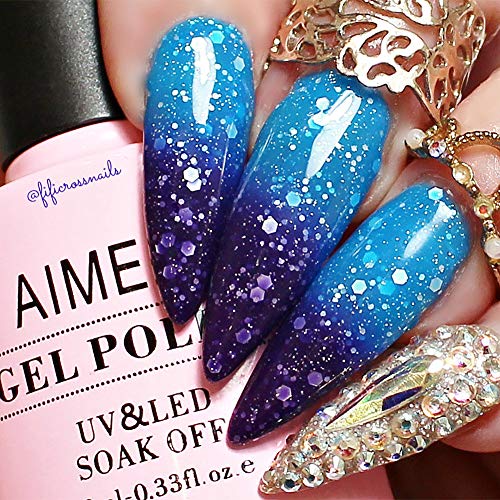 AIMEILI Base y Top Coat Semipermanente con Top Coat Mate y Builder Gel Base Nail Extensión Esmaltes Semipermanentes de Uñas en Gel UV LED Kit de Esmaltes de Uñas 10ML