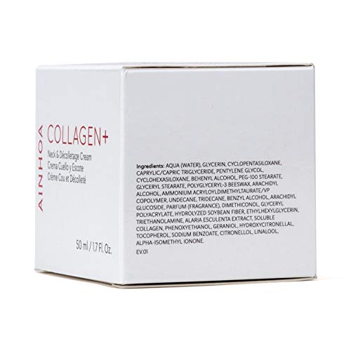 AINHOA Cosmetics - COLLAGEN+ Crema Cuello y Escote 50 ml - Tratamiento Facial Antiedad, Reafirmante, Hidratante y Antiarrugas con Colágeno marino para Mujer - Día/Noche- Calidad Profesional