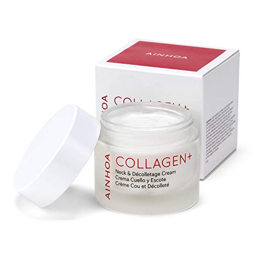 AINHOA Cosmetics - COLLAGEN+ Crema Cuello y Escote 50 ml - Tratamiento Facial Antiedad, Reafirmante, Hidratante y Antiarrugas con Colágeno marino para Mujer - Día/Noche- Calidad Profesional