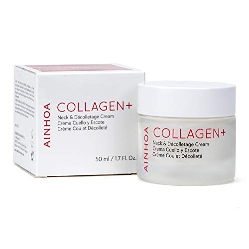 AINHOA Cosmetics - COLLAGEN+ Crema Cuello y Escote 50 ml - Tratamiento Facial Antiedad, Reafirmante, Hidratante y Antiarrugas con Colágeno marino para Mujer - Día/Noche- Calidad Profesional