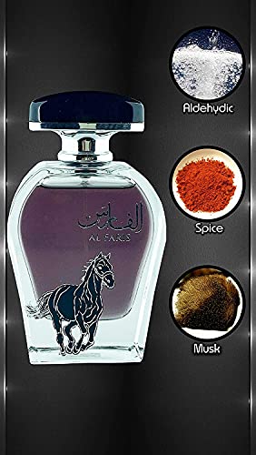 Al Faris 100 ml | Eau de Arabian Parfum | Almizcle bellamente perfumado | Especias y aroma floral (para hombres y mujeres) (Unisex)