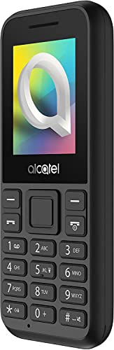 Alcatel 1066D - Telefono móvil de fácil uso, Pantalla de 1.8” QQVGA, 2G, cámara trasera CIF, 4MB de RAM, 4MB de ROM, batería 400mAh (Negro)