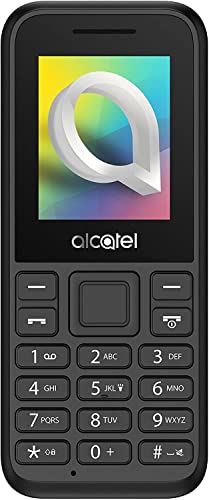 Alcatel 1066D - Telefono móvil de fácil uso, Pantalla de 1.8” QQVGA, 2G, cámara trasera CIF, 4MB de RAM, 4MB de ROM, batería 400mAh (Negro)