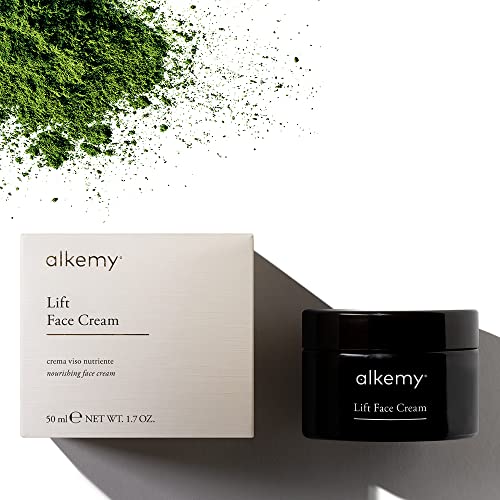 ALKEMY Crema Facial Antiarrugas – Cosmética natural – Acido Hialurónico y Colágeno Marino – fuerte acción Antiedad con Efecto Lifting – Crema Hidratante Dermatológicamente testada – LIFT FACE CREAM