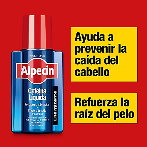 Alpecin Cafeina Liquida 2x 200 ml | Locion anticaida cabello hombre | Tratamiento para caida de pelo hombre | Tratamientos contra alopecia areata androgenetica | Producto para evitar caida pelo