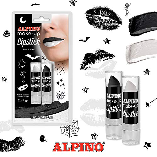 Alpino BLS. 2 PINTALABIOS Negro & Blanco, Color Blanco y Negro, 2 Unidad (Paquete de 1)