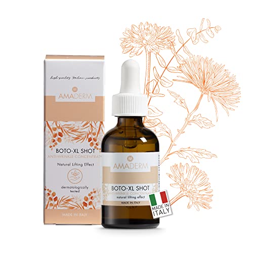 AMADERM Boto XL Shot 30ml | Efecto Botox Facial 10X Antirarrugas Mujeres | MADE IN ITALY Ácido Hialurónico y Hexapéptidos con Efecto Antiarrugas y Lifting Instantáneo para Cara y Cuello