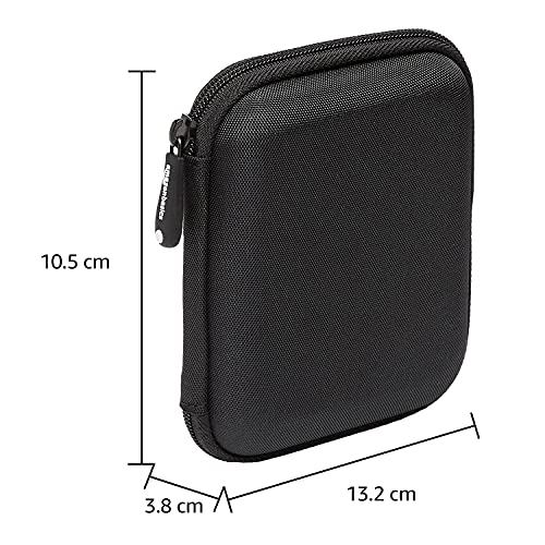 Amazon Basics - Funda para disco duro externo, color negro, 13.2 x 10.5 x 3.8 cm