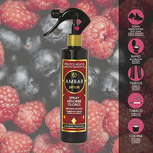 Ambar Perfums Spray Absorbe OLORES Frutos Rojos 280 ML Ambar, pehd