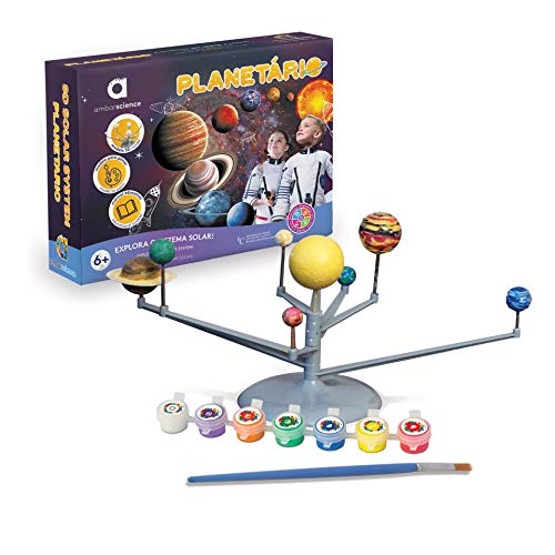 ambarscience- Planetario - Juguete Stem Educativo y DIY para Construir e Pintar el Sistema Solar 3D, para niños 6+. (Ambar Passion S.A. 108000120017)