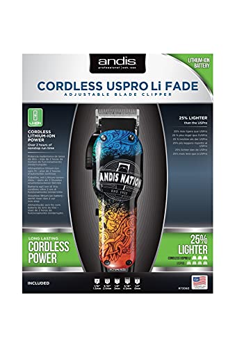 Andis HSM Wireless USPro Fade Li Andis Nation - Cortadora de cuchillas ajustable, 0,47 kg