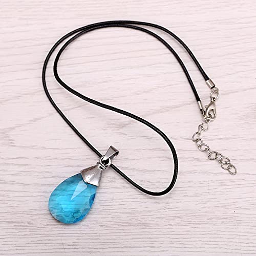 Anime Joyería Periférica Sword Art Online Yui Corazón Azul Transparente Negro Cuerda Colgante Collar Colgante Hombres Y Mujeres Accesorios De Joyería