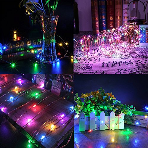 Ankway 200 LED Guirnalda Luces Solares, Cadena Luces Solares 8 Modos 22M/72ft Luces LED Navidad Impermeable IP65 para Exterior/Interior Jardin Dormitorio Fiesta (Cuatro Colores)