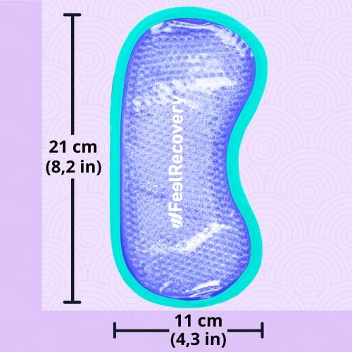 Antifaz Gel Frío para Hinchazón de Ojos (21x11 cm) - Máscara con Perlas de Gel Reutilizable para Reducir Ojos Cansados y Secos, Migrañas, Dolor de Cabeza y Blefaritis (Turquesa)