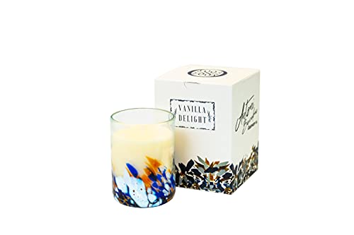 ANTONI BARCELONA Vela Decorativa Velas en Vaso Vidrio de Cera Soja Natural Aromaterapia Vainilla Perfumada Cristal Reciclado Artesanal 35 Horas Aromática para Hogar y Regalos