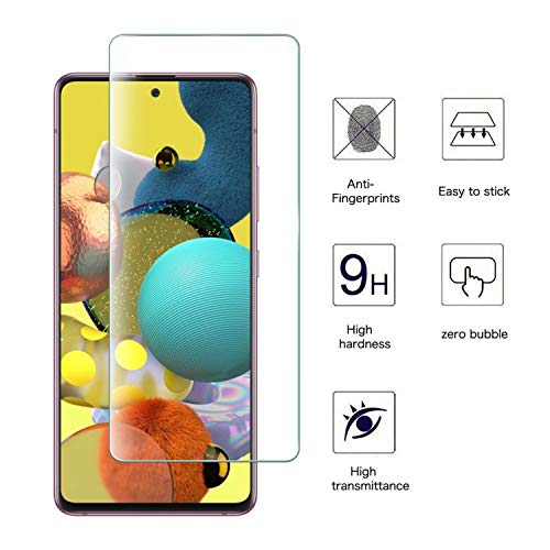 AOKUMA Protector de Pantalla para Samsung Galaxy A51, [2 Unidades] Cristal Templado para Samsung Galaxy A51 Fácil Instalación, Sin Burbujas, Alta Definicion, 9H Dureza, Anti-Arañazos