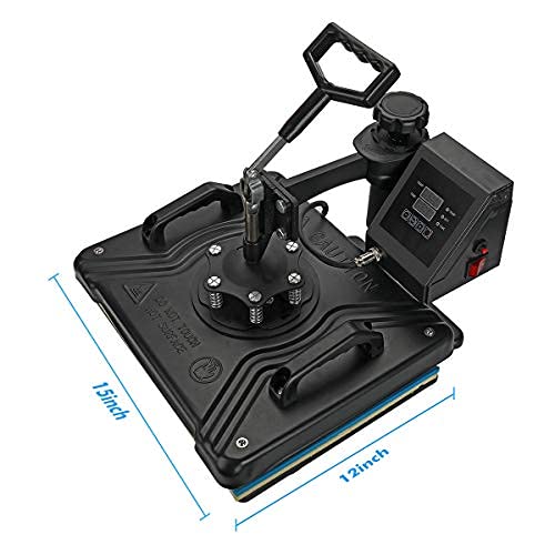 Aonesy Pro 8 en 1Máquina de prensado en caliente para camiseta, sombrero, tapa, taza, multifuncional, rotación de 360 ​​grados, máquina digital de sublimación de transferencia de calor (38 x 30 cm)