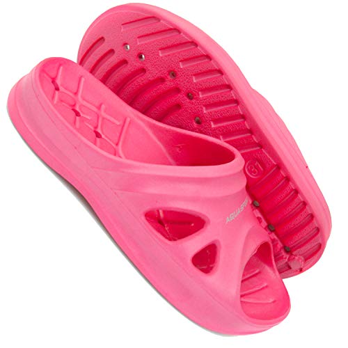 Aqua Speed Florida - Set - Zapatillas de baño + Toalla de Microfibra | Sandalias de Ducha | Zapatillas de Playa | Rosa | Tamaño: 31