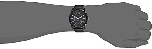 Armani Exchange Reloj Cronógrafo Armani Exchange para Hombre, Reloj de Acero Inoxidable, Tamaño de Caja de 45 mm, Negro (Piel)