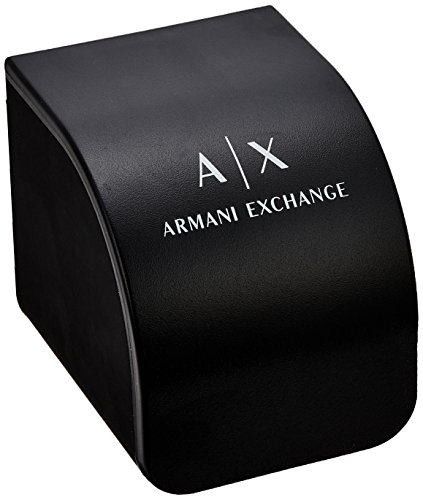 Armani Exchange Reloj Cronógrafo Armani Exchange para Hombre, Reloj de Acero Inoxidable, Tamaño de Caja de 45 mm, Negro (Piel)