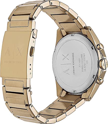 Armani Exchange Reloj para Hombre con Cronógrafo de Acero Inoxidable Armani Exchange, Tamaño de Caja de 44 mm, Negro/Oro