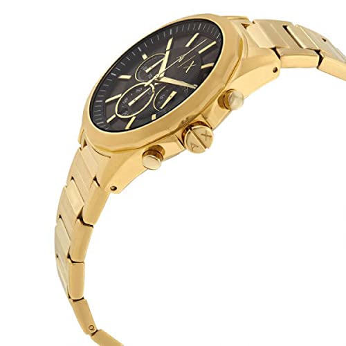 Armani Exchange Reloj para Hombre con Cronógrafo de Acero Inoxidable Armani Exchange, Tamaño de Caja de 44 mm, Negro/Oro