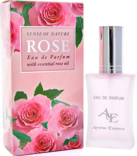 Aroma Essence, aroma a rosa carismática fragancia del valle búlgaro de rosas de larga duración, perfume romántico fresco enriquecido con aceite de rosa de damascena, 35 ml