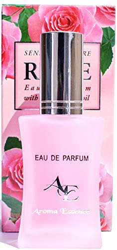 Aroma Essence, aroma a rosa carismática fragancia del valle búlgaro de rosas de larga duración, perfume romántico fresco enriquecido con aceite de rosa de damascena, 35 ml