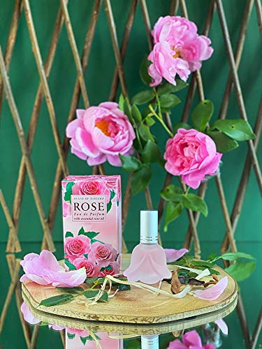 Aroma Essence, perfume de rosa de amor carismático del Valle de Rosas, de larga duración, aroma romántico fresco enriquecido con aceite de rosa de damascena, 12 ml