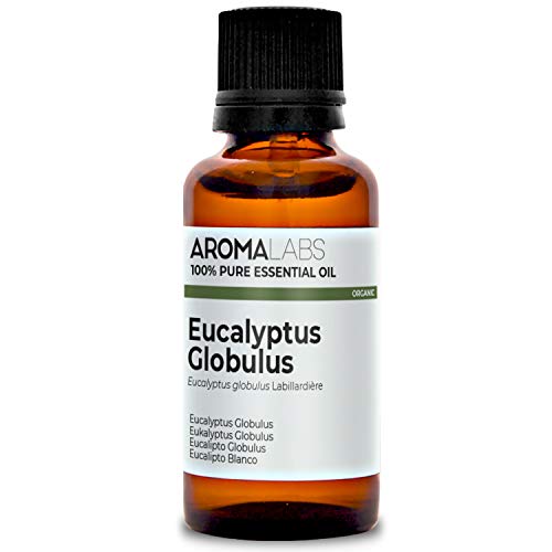 Aroma Labs - Aceite Esencial de Eucalipto Globulus - Certificado Orgánico Ecocert - 100% Puro, Natural, Integral - Quimiotipo y Composición Bioquímica Garantizados - Eco-Embalaje en Francia - 30ml