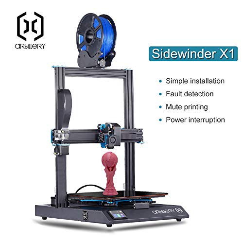 Artillery Sidewinder-X1 - Impresora 3D, marco de extrusión de aluminio y sensor de agotamiento de filamento y recuperación de fallos de potencia, 300 x 300 x 400 cm