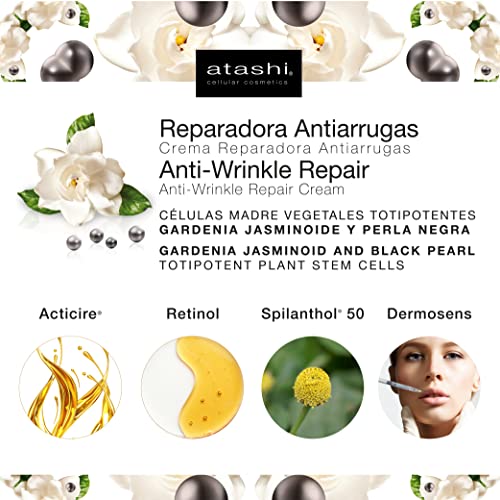 Atashi Antiedad Crema Reparadora Antiarrugas | Reparación Y Renovación | Corrige Arrugas Profundas | Efecto Botox Natural Y Anti-Estrés | Ultra-Hidratante | Con Retinol Y Vitamina E - 50 ml