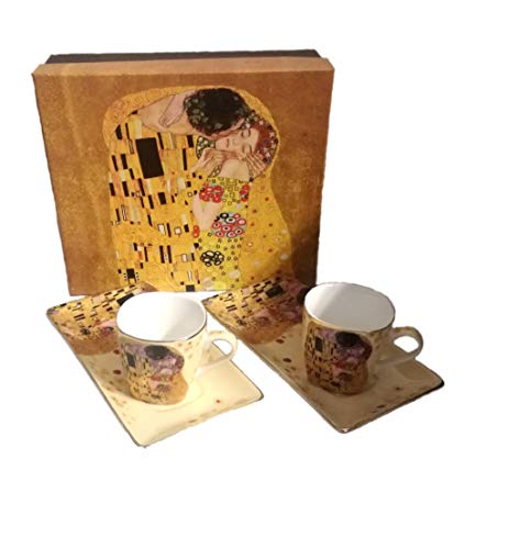 Atelier Harmony Gustav Klimt Der Kiss Crema - Juego de café espresso (4 piezas)