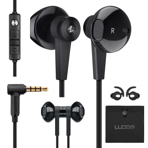 Auriculares-Micrófono-Cascos-Cable-Alambricos, LUDOS Nexus Auriculares con Cable y Microfono, 5 Años de Garantía, Auricular con Jack, Cascos Musica con Graves Potentes, para Movil Android, PC, Tablet