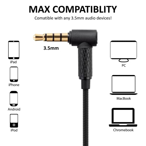 Auriculares-Micrófono-Cascos-Cable-Alambricos, LUDOS Nexus Auriculares con Cable y Microfono, 5 Años de Garantía, Auricular con Jack, Cascos Musica con Graves Potentes, para Movil Android, PC, Tablet