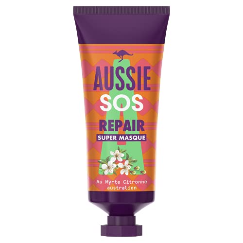 Aussie Tratamiento Acondicionador Intensivo Para El Cuidado Del Cabello SOS Repair Shot Para Pelo Dañado Y Débil, 25 ml