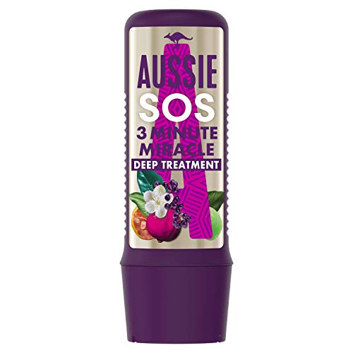 Aussie Tratamiento Intensivo Para El Cuidado Del Cabello Sos Repair 3 Minute Miracle Para Pelo Dañado, 225 ml