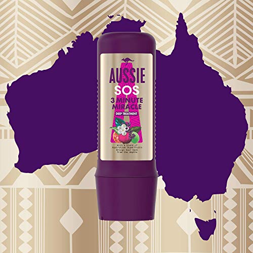 Aussie Tratamiento Intensivo Para El Cuidado Del Cabello Sos Repair 3 Minute Miracle Para Pelo Dañado, 225 ml