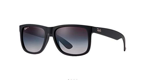 Auténtico Ray-ban Justin RB 4165 622/T3 55mm Caucho Negro/Gris Gradient Polarizado