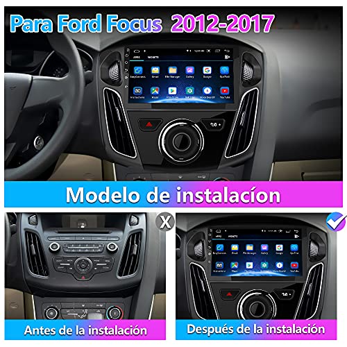 AWESAFE Android 10.0 [2GB+32GB] Radio Coche Ford Focus Mk3 2012-2017, 9 Pulgadas Pantalla para Coche, Autoradio con Bluetooth/FM/WiFi/USB, Apoyo Mandos Volante, Aparcamiento