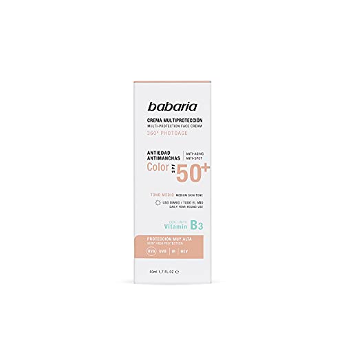 Babaria, Crema facial multi protectora antiedad y antimanchas, 360º Photoage. Color, 50 ml.