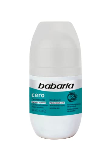 Babaria - Desodorante rollon 0% sales aluminio - Desodorante pieles sensibles - Antitranspirante - 200ml