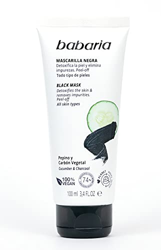 Babaria – Mascarilla facial negra con extracto de pepino y carbón vegetal - 100 ml