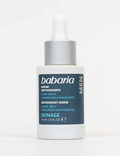 Babaria - Serum facial para hombre - Serum doble efecto: antipolución y energizante - Serum con Vitamina C que mejora la luminosidad del rostro - 100% Vegano - 30ml (31355)